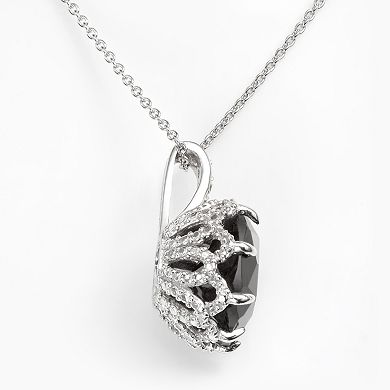 Sophie Miller Sterling Silver Black and White Cubic Zirconia Pendant