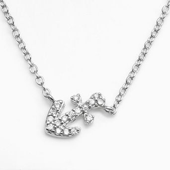 Sophie Miller Sterling Silver Cubic Zirconia Anchor Link Necklace