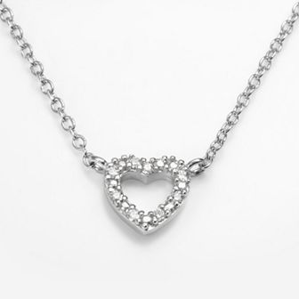 Sophie Miller Sterling Silver Cubic Zirconia Heart Link Necklace