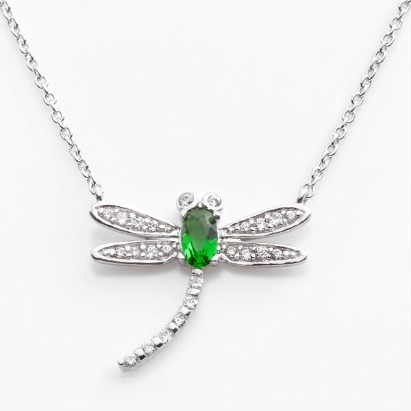 Emerald on sale dragonfly necklace