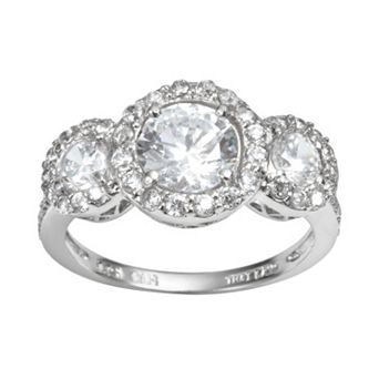 Sophie Miller Sterling Silver Cubic Zirconia Frame Ring