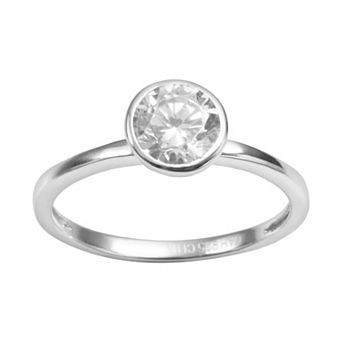 Sophie Miller Sterling Silver Cubic Zirconia Solitaire Ring