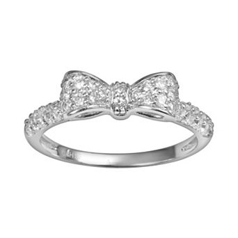 Sophie Miller Sterling Silver Cubic Zirconia Bow Ring