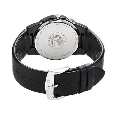 Citizen Men's 40mm Eco-Drive Stainless Steel Black Ion Leather