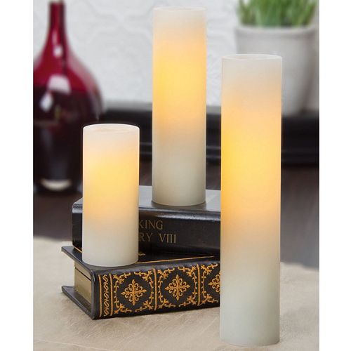 Inglow 3-pc. Flameless Slim LED Pillar Candle Set