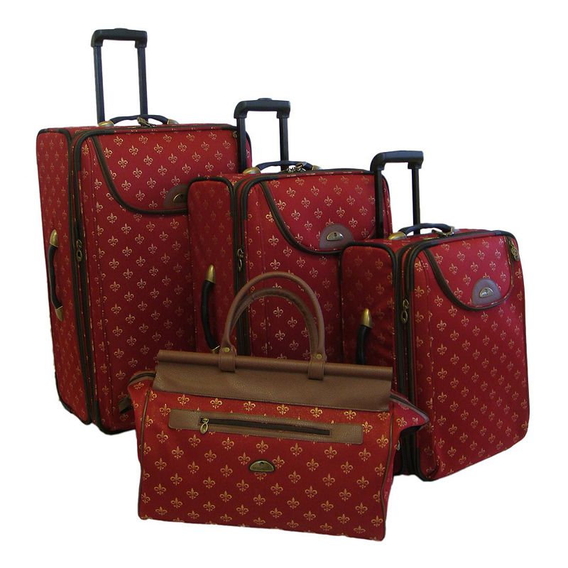 American Flyer Lyon 4-Piece Wheeled Luggage Set, Red, 4 PC SET