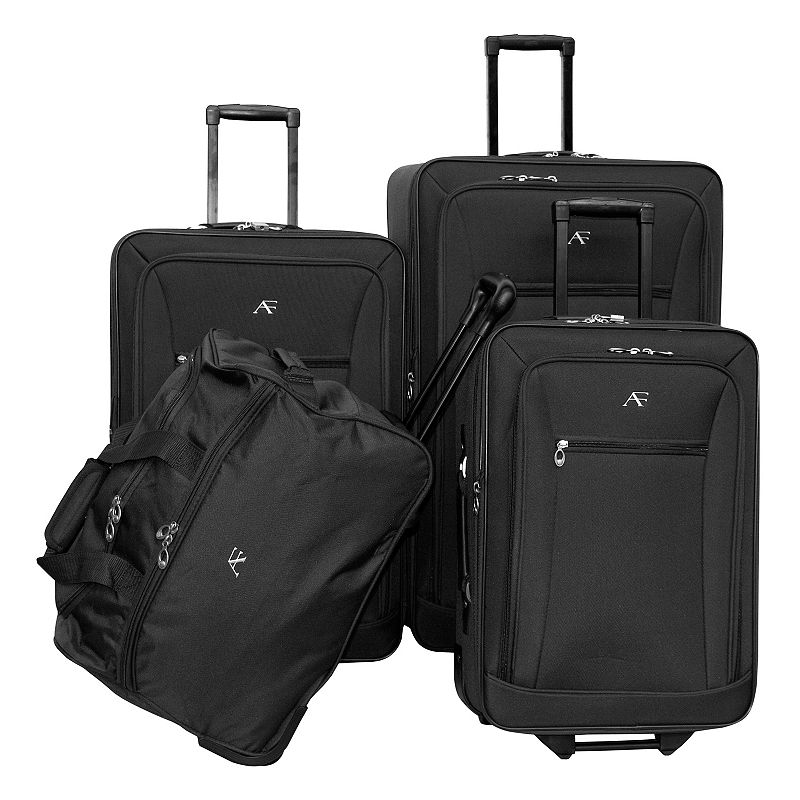 American Flyer Brooklyn 4-Piece Wheeled Luggage Set, Black, 4 PC SET