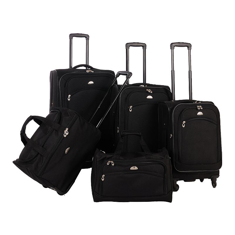 American Flyer South West 5-Piece Spinner Luggage Set, Black, 5 PC SET
