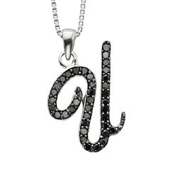 Kohl's sterling silver initial on sale necklace