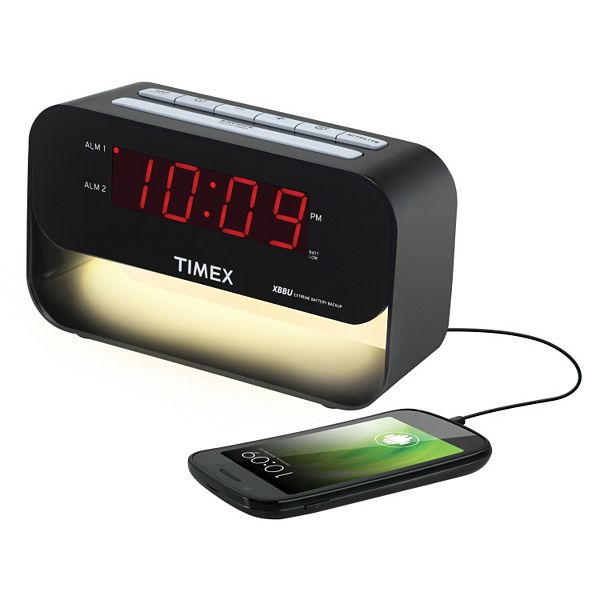 Timex Xbbu Dual Alarm Clock With Usb Charging