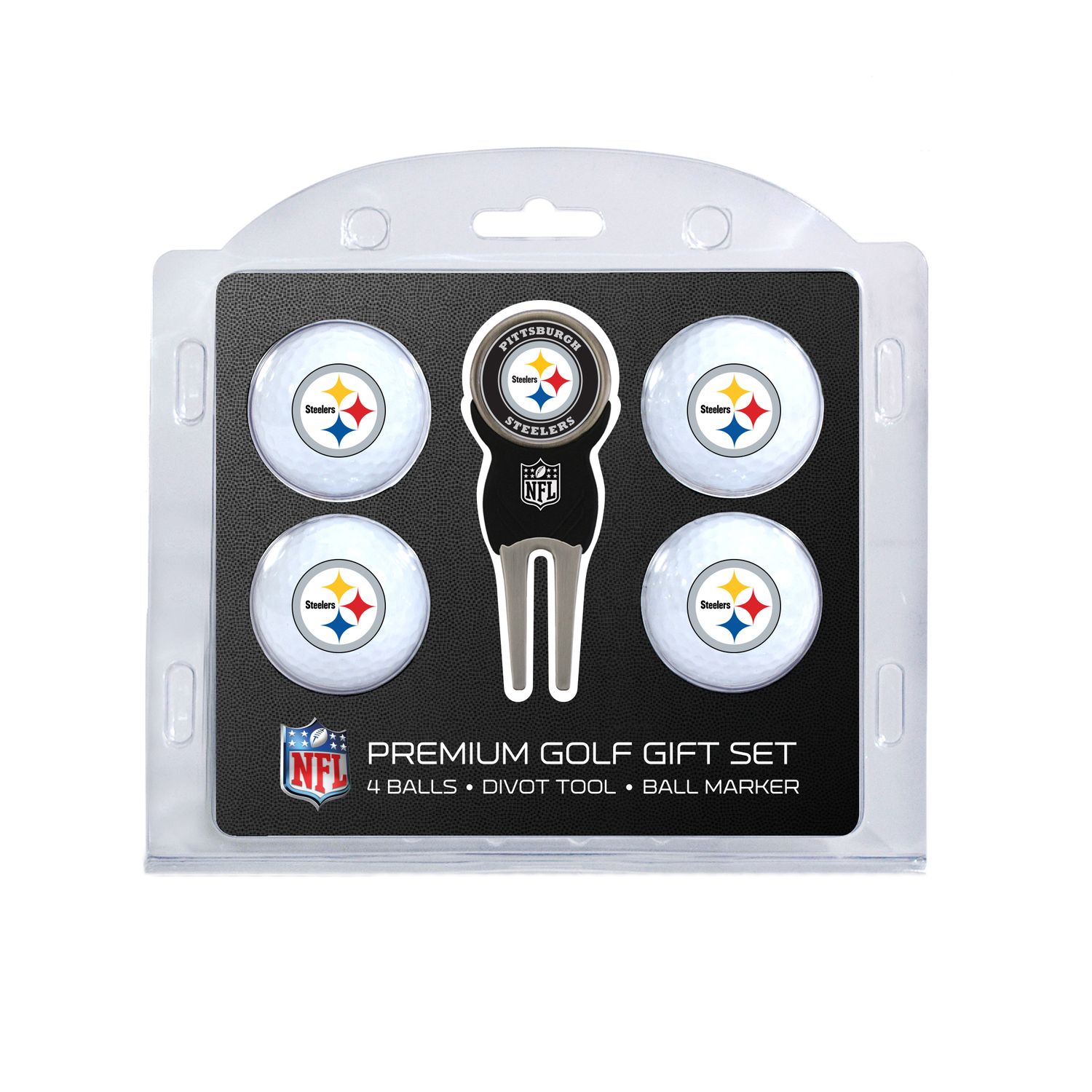 NFL Siskiyou Sports Fan Shop Pittsburgh Steelers Steel Tailgater BBQ Set  w/Case 8 piece Gray