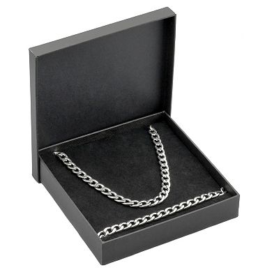 LYNX Stainless Steel Curb Chain Necklace and Bracelet Set