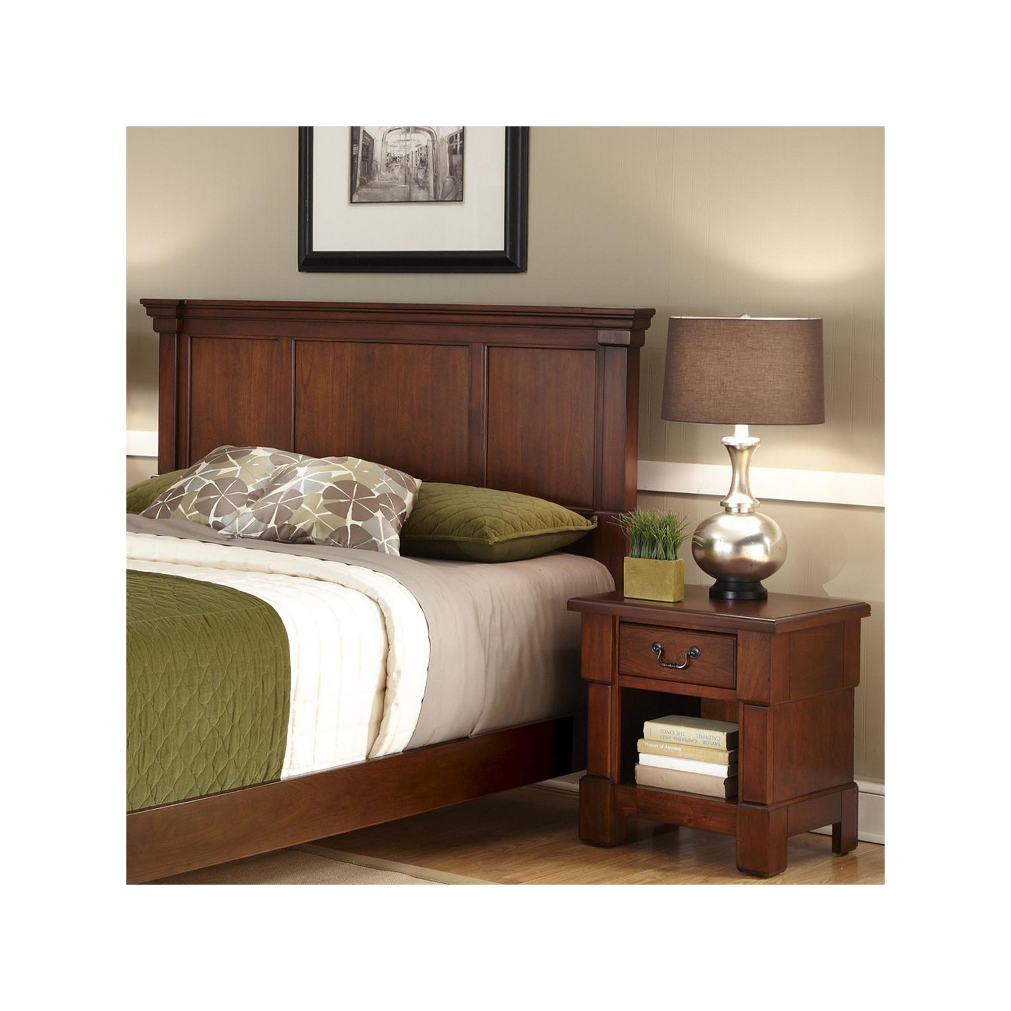 Aspen 2-pc. King Rustic Headboard & Nightstand Set, Rustic Red