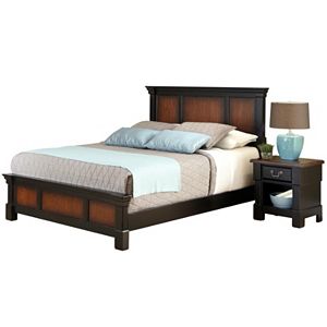 Home Styles Aspen 4-pc. Queen Headboard, Footboard, Frame and Nightstand Set