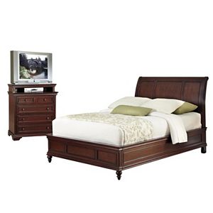 Home Styles Lafayette 4-pc. King Headboard, Footboard, Frame and 5-Drawer Media Chest Set