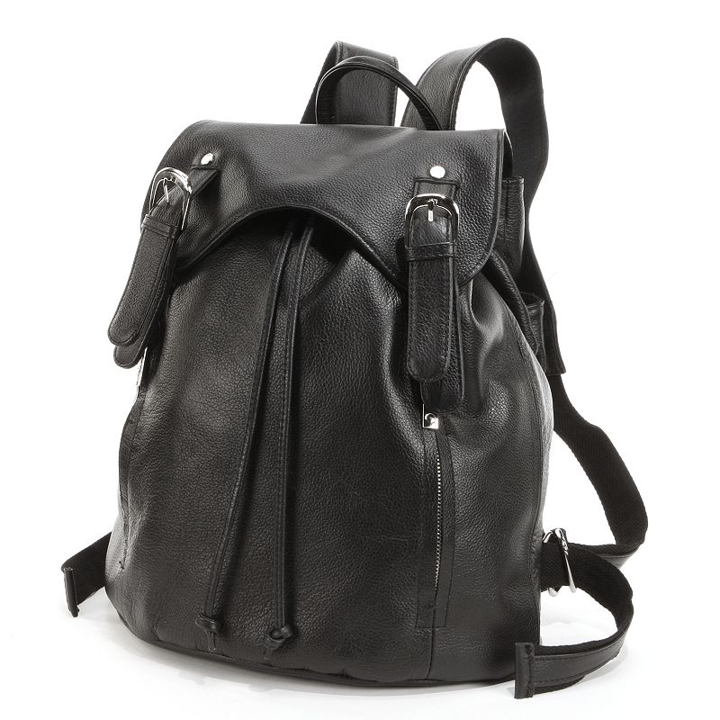AmeriLeather Clementi Leather Backpack, Black