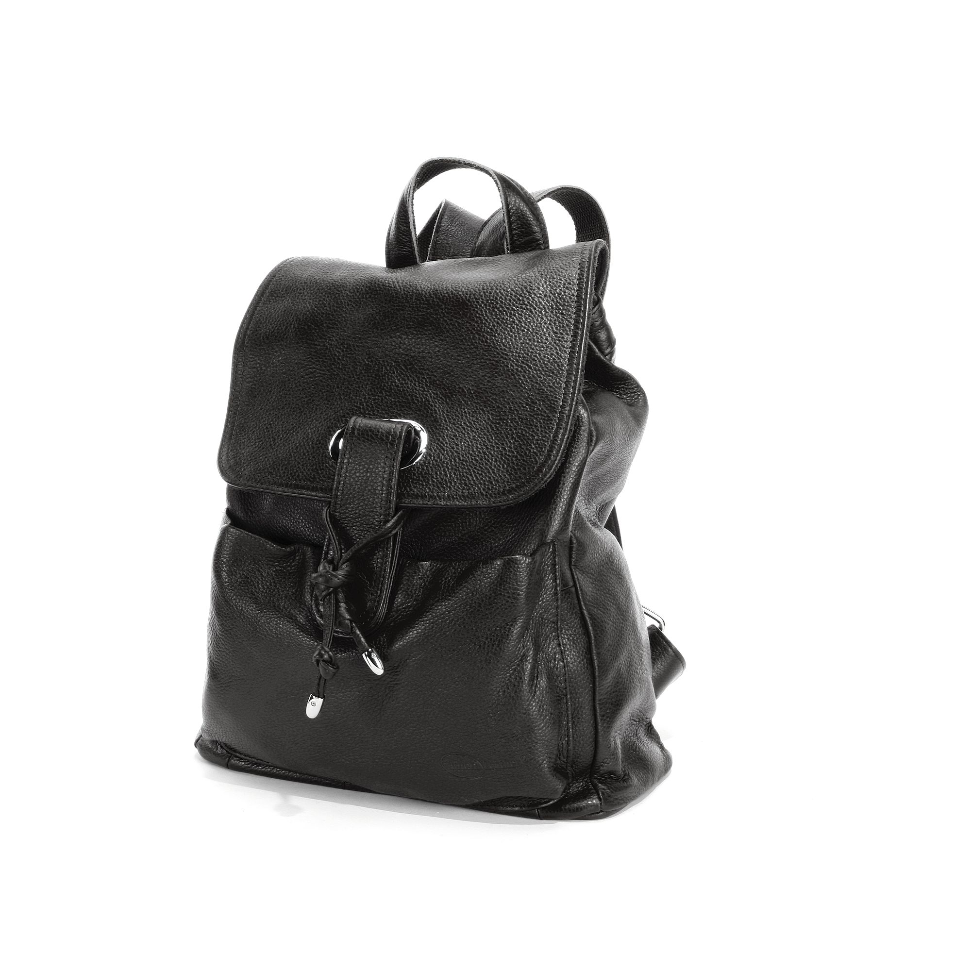 AmeriLeather Miles Leather Backpack, Black