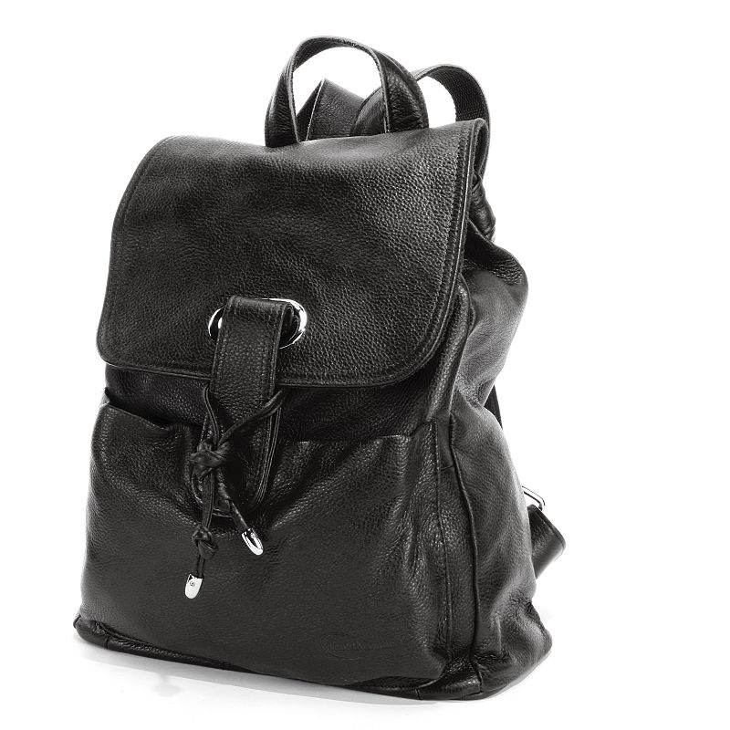 AmeriLeather Miles Leather Backpack, Black