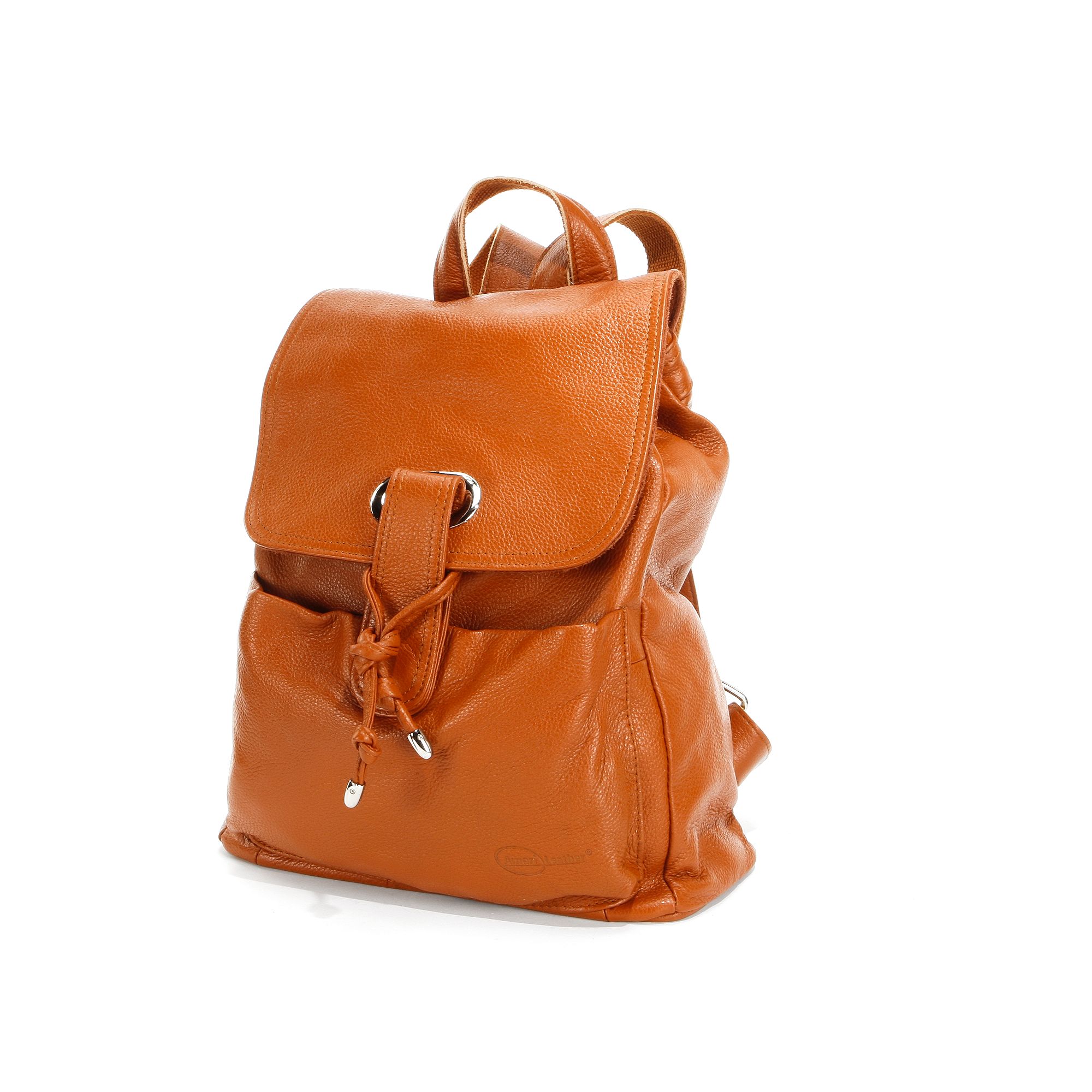 AmeriLeather Miles Leather Backpack, Brown