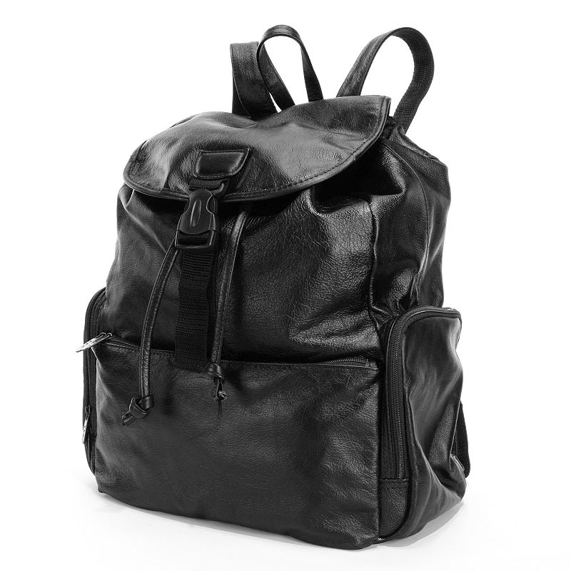 AmeriLeather Jumbo Leather Backpack, Black
