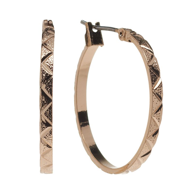 UPC 083355024716 product image for Napier Gold Tone Textured Hoop Earrings, Women's, Yellow | upcitemdb.com
