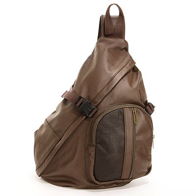 AmeriLeather Brown Leather Sling Bag on sale