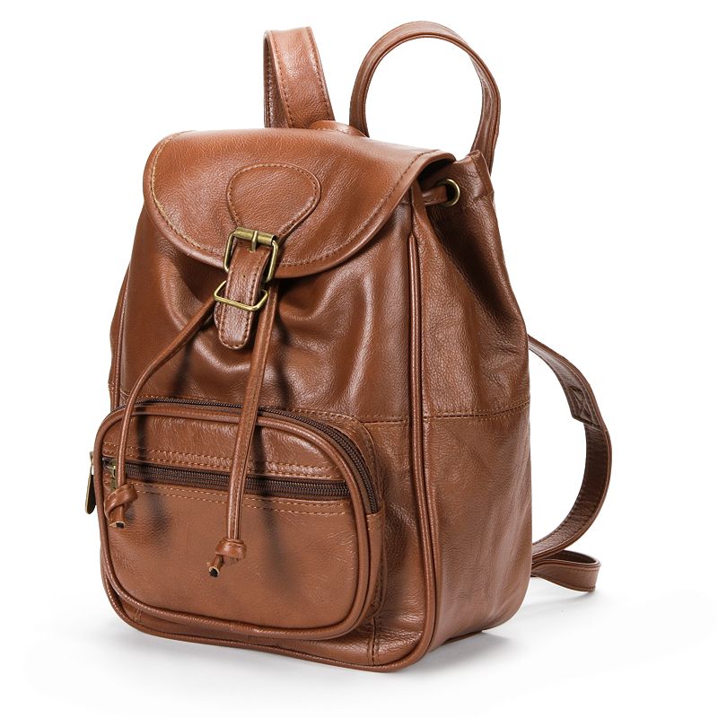 AmeriLeather Mini Leather Backpack, Brown