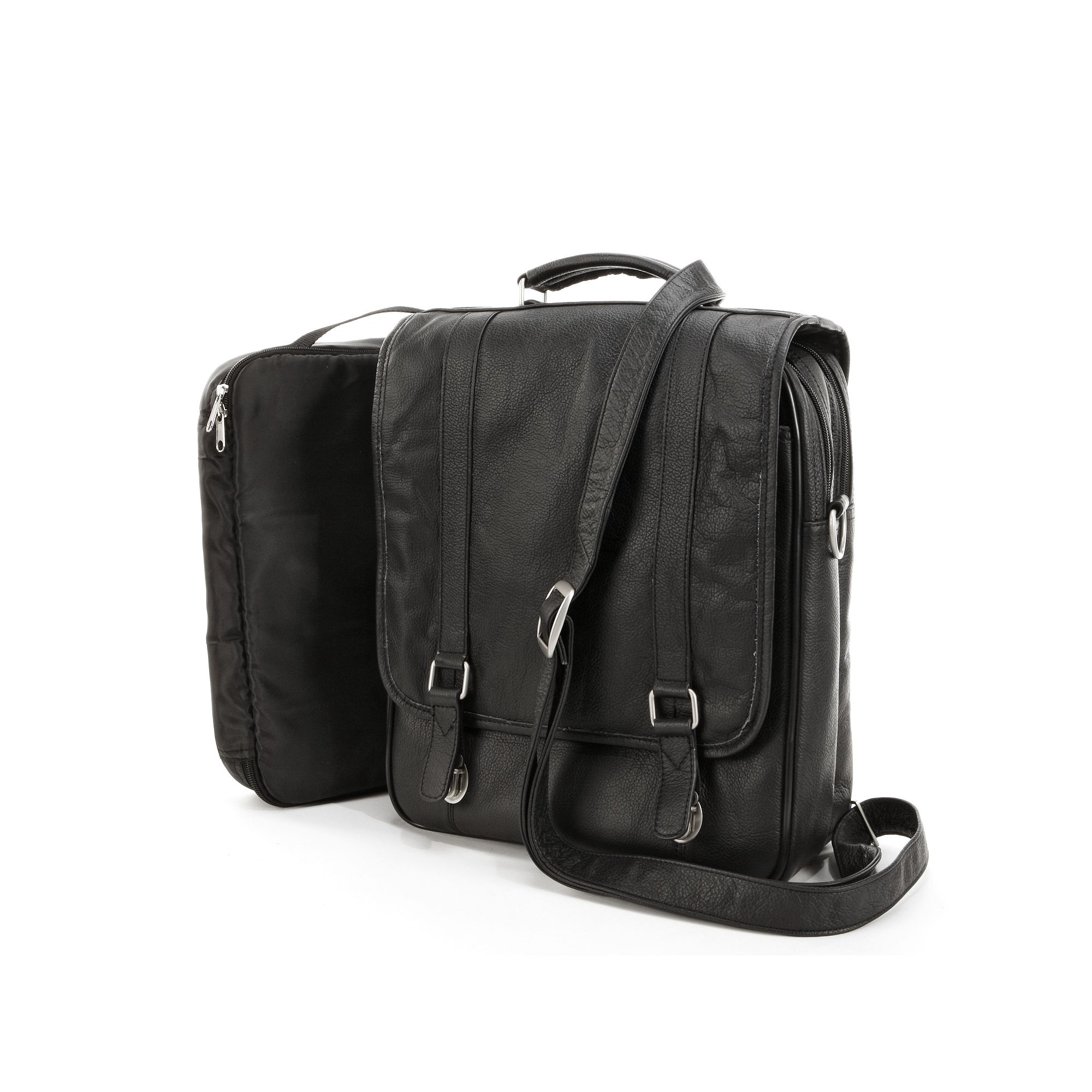 AmeriLeather Leather Convertible Briefcase, Black