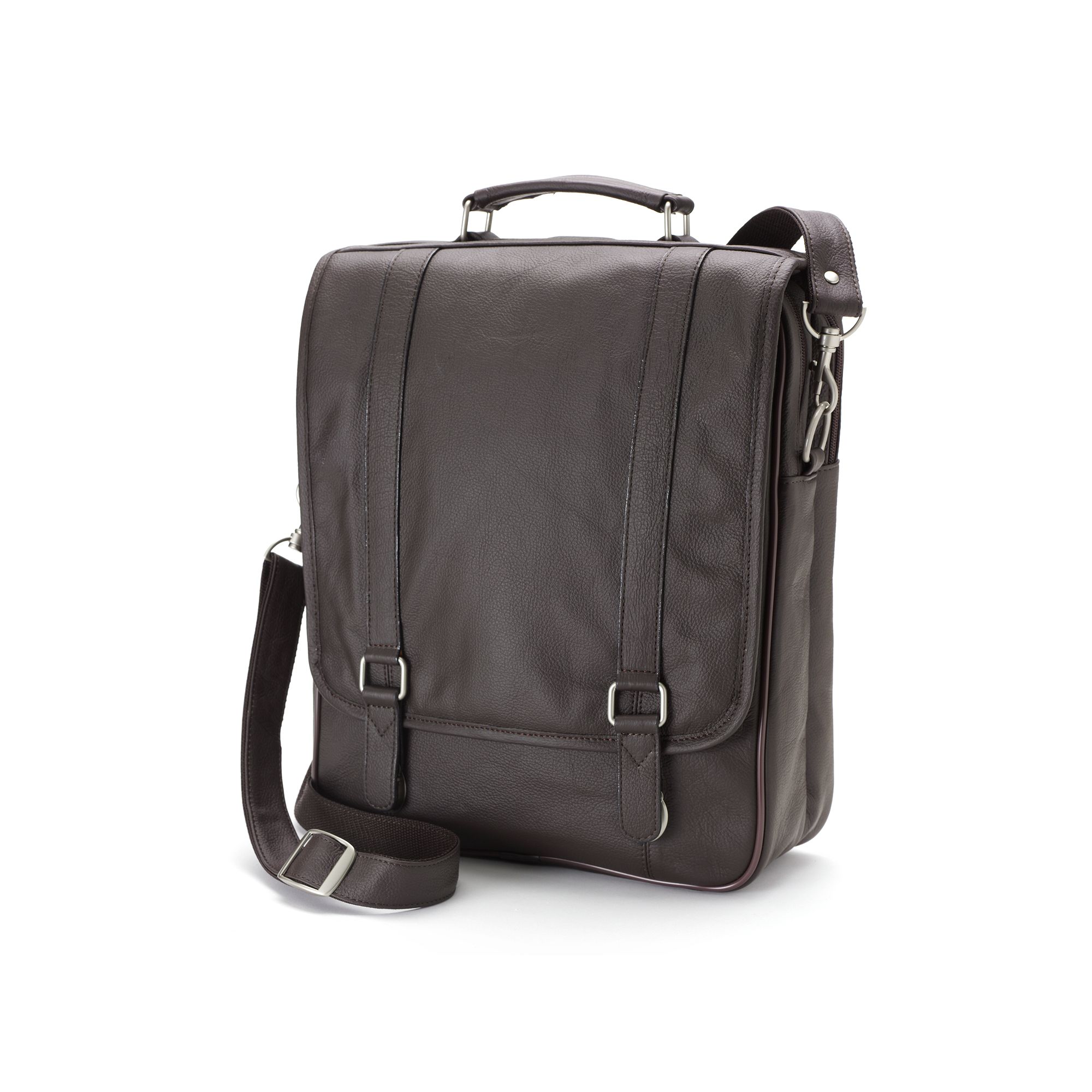 AmeriLeather Leather Convertible Briefcase, Dark Brown