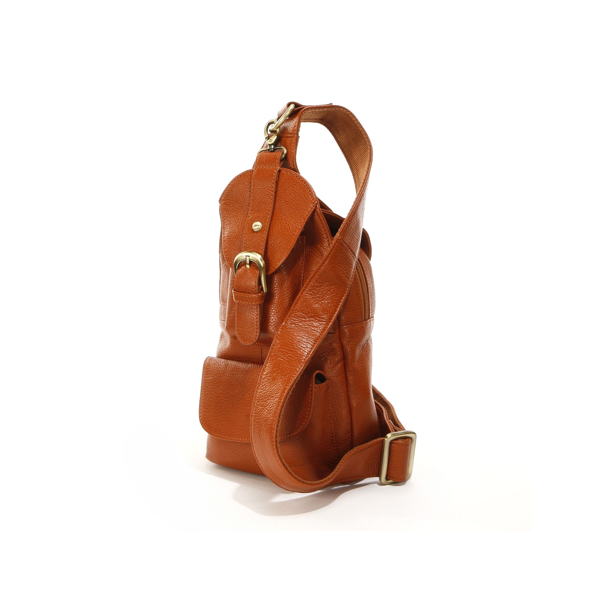 AmeriLeather Grylls Sling Mini Leather Backpack, Brown