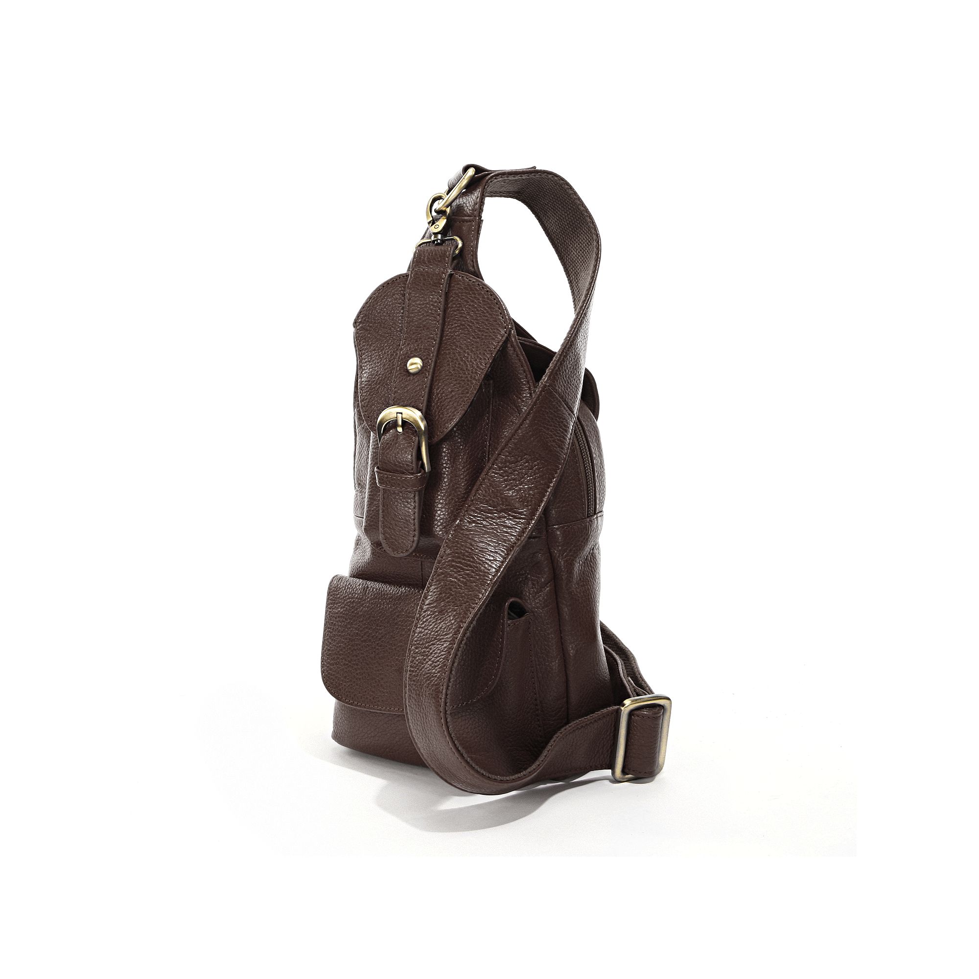 AmeriLeather Grylls Sling Mini Leather Backpack, Dark Brown