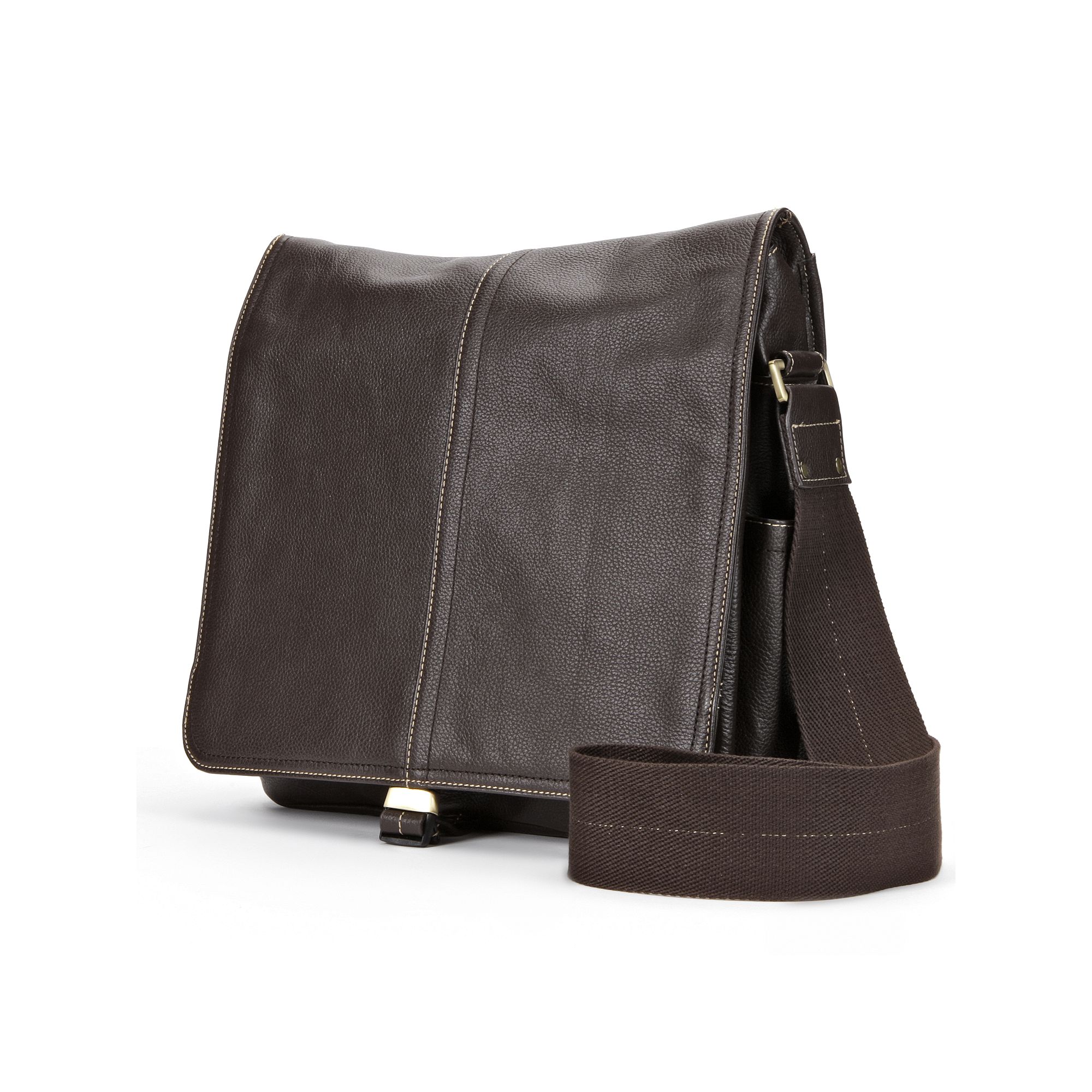 94236085 AmeriLeather Teddy Leather Messenger Bag, Dark Bro sku 94236085