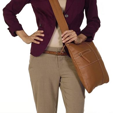 AmeriLeather Slim Leather Crossbody Bag