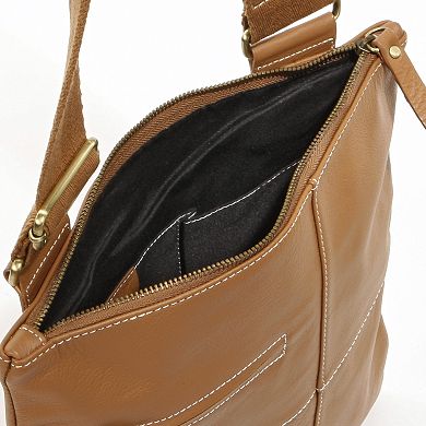 AmeriLeather Slim Leather Crossbody Bag