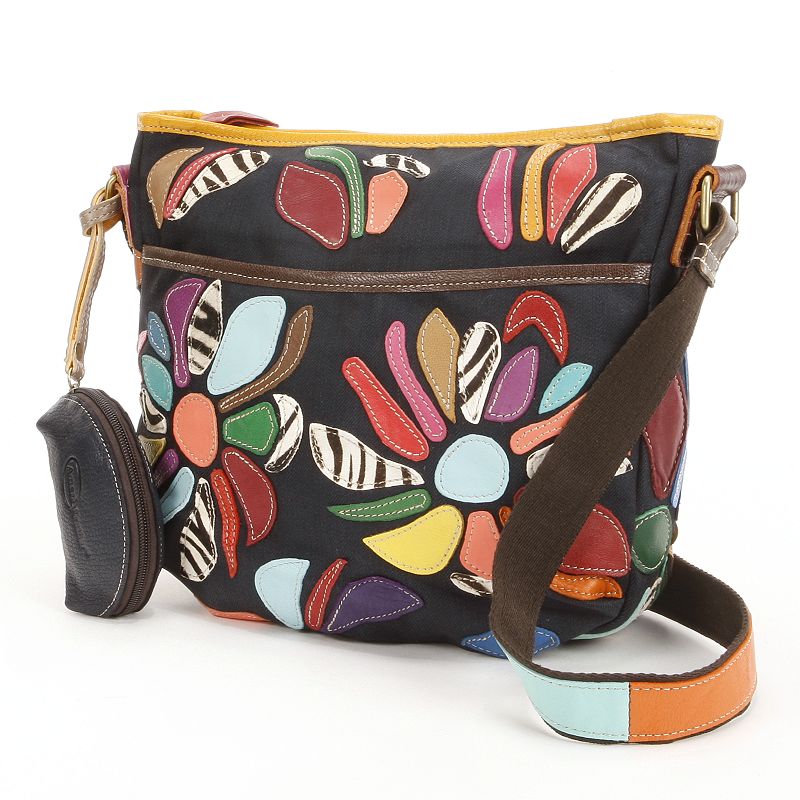 AmeriLeather Tansy Leather Mini Crossbody Bag, Multicolor