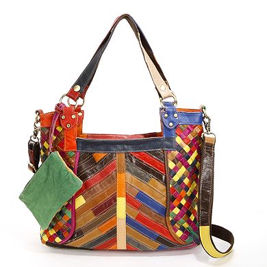 AmeriLeather Hazelle Leather Convertible Shoulder Bag