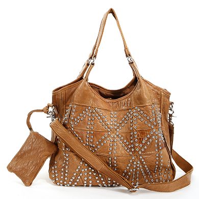 AmeriLeather Spirit Leather Studded Tote