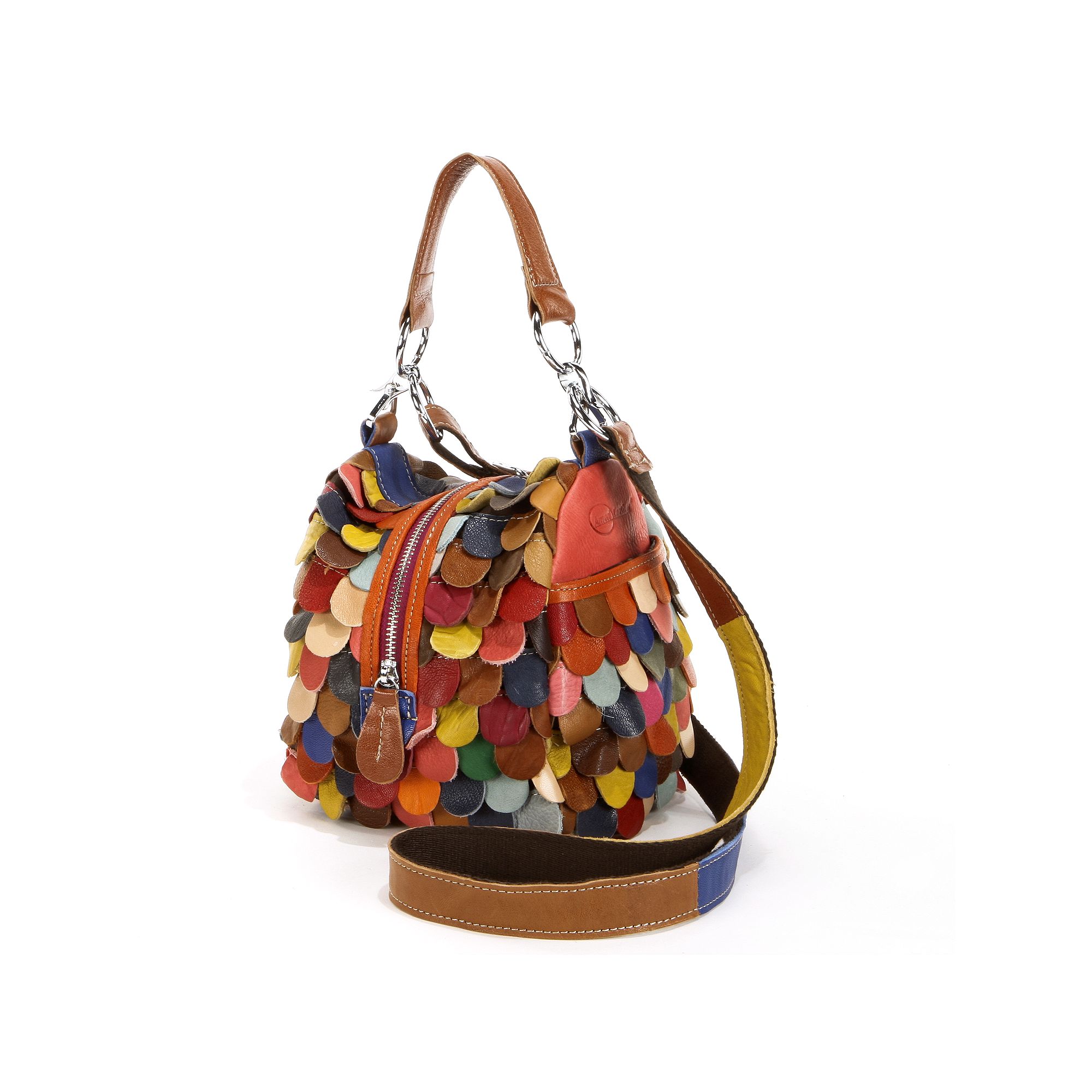 AmeriLeather Feesh Mini Leather Convertible Shoulder Bag, Rainbow