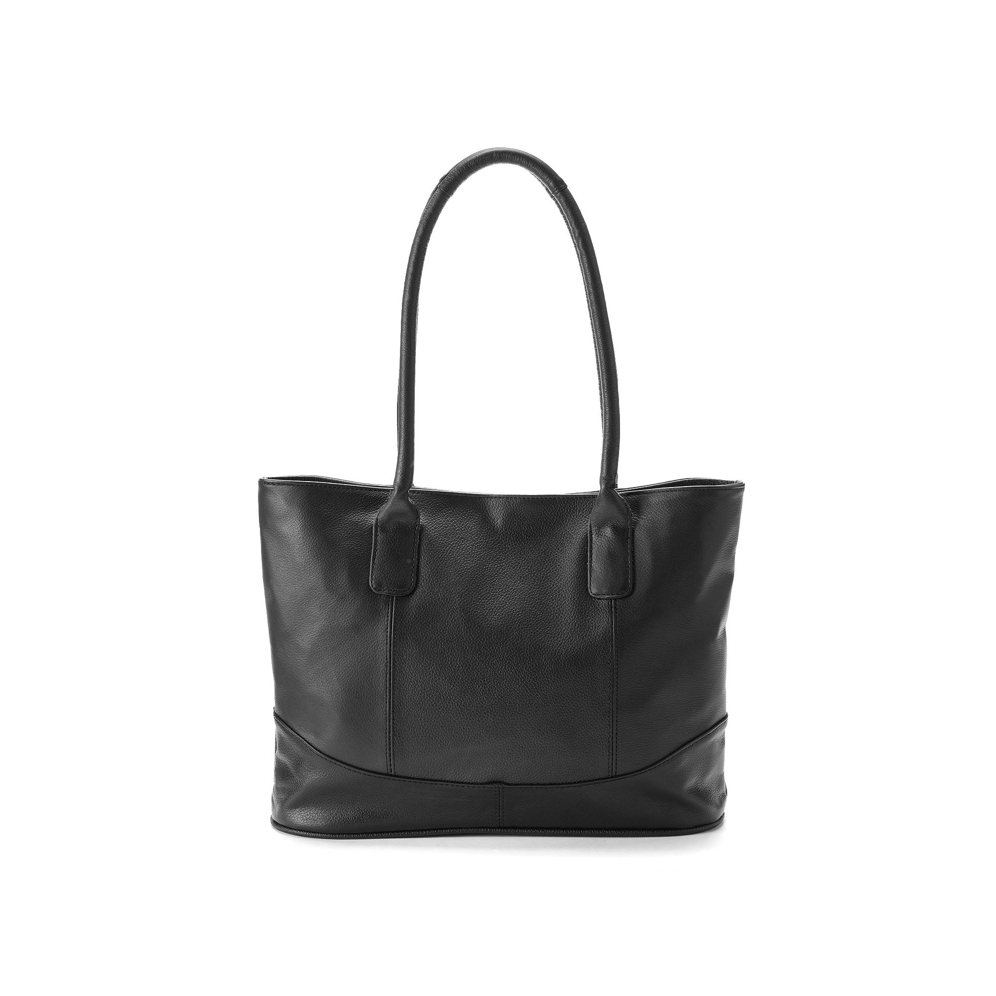 AmeriLeather Casual Leather Tote Bag, Black