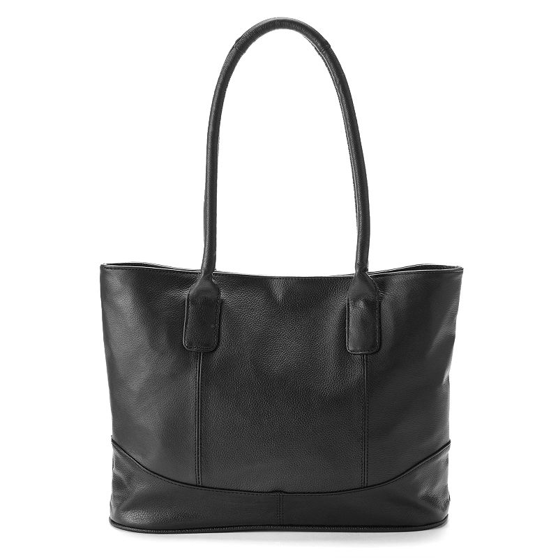 AmeriLeather Casual Leather Tote, Black