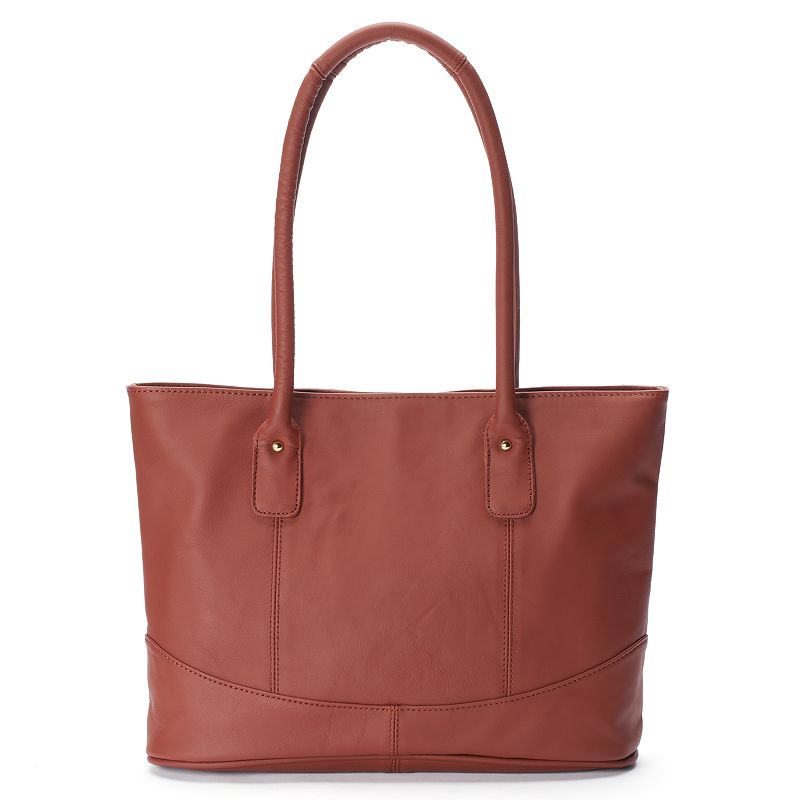 AmeriLeather Casual Leather Tote, Brown