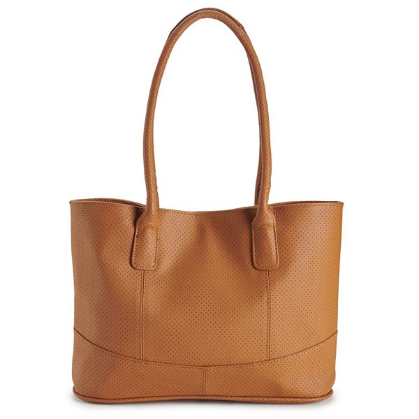 AmeriLeather Casual Leather Tote Bag - Coffee