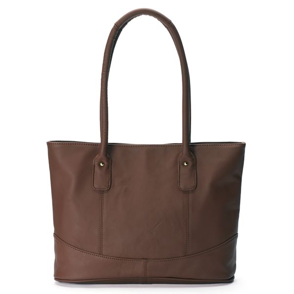 AmeriLeather Casual Leather Tote Bag - Java
