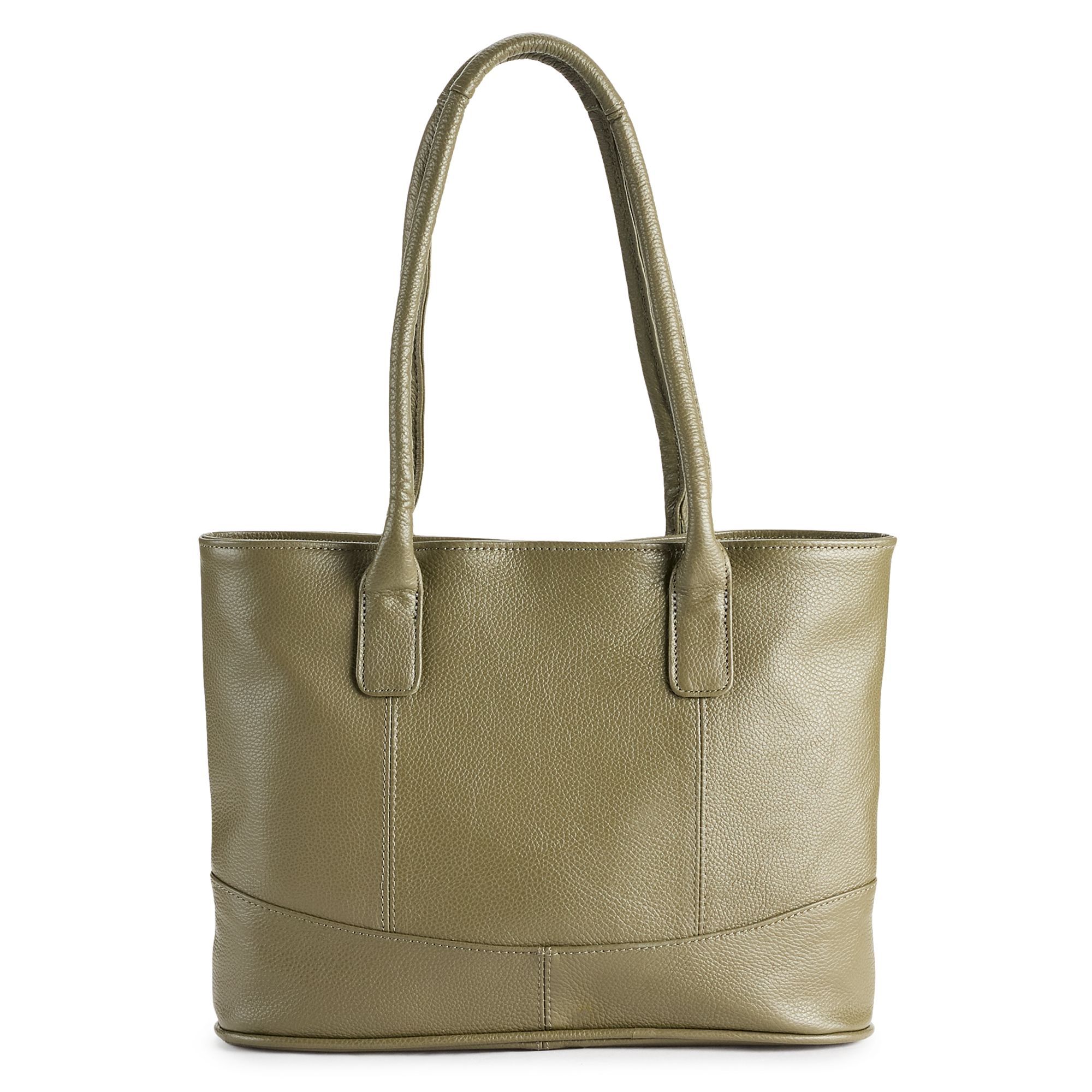 AmeriLeather Casual Leather Tote Bag, Olive Green
