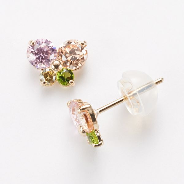 14k Yellow Gold Butterfly Childrens Earrings - Main Image