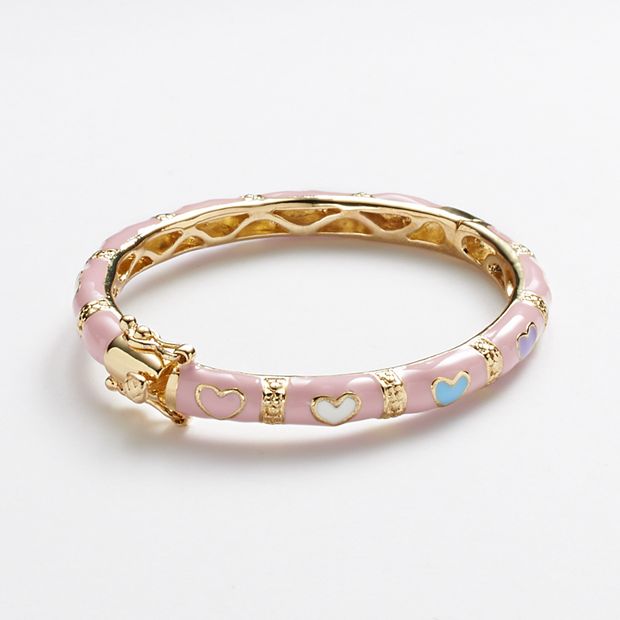 Pink Enamel Bangle Bracelet