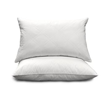 Royal Majesty 2 pk 233-Thread Count Goose Feather & Down Quilted Egyptian Cotton Jumbo Pillows