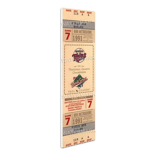 Minnesota Twins 1991 World Series Mini Mega Ticket