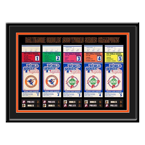Baltimore Orioles 1983 World Series Tickets To History Framed Print