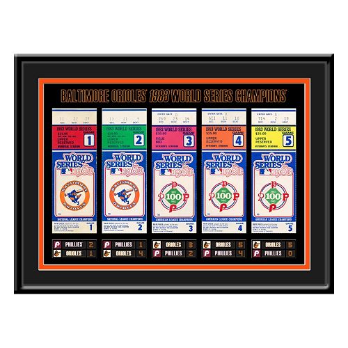 Baltimore Orioles 1983 World Series Tickets To History Framed Print